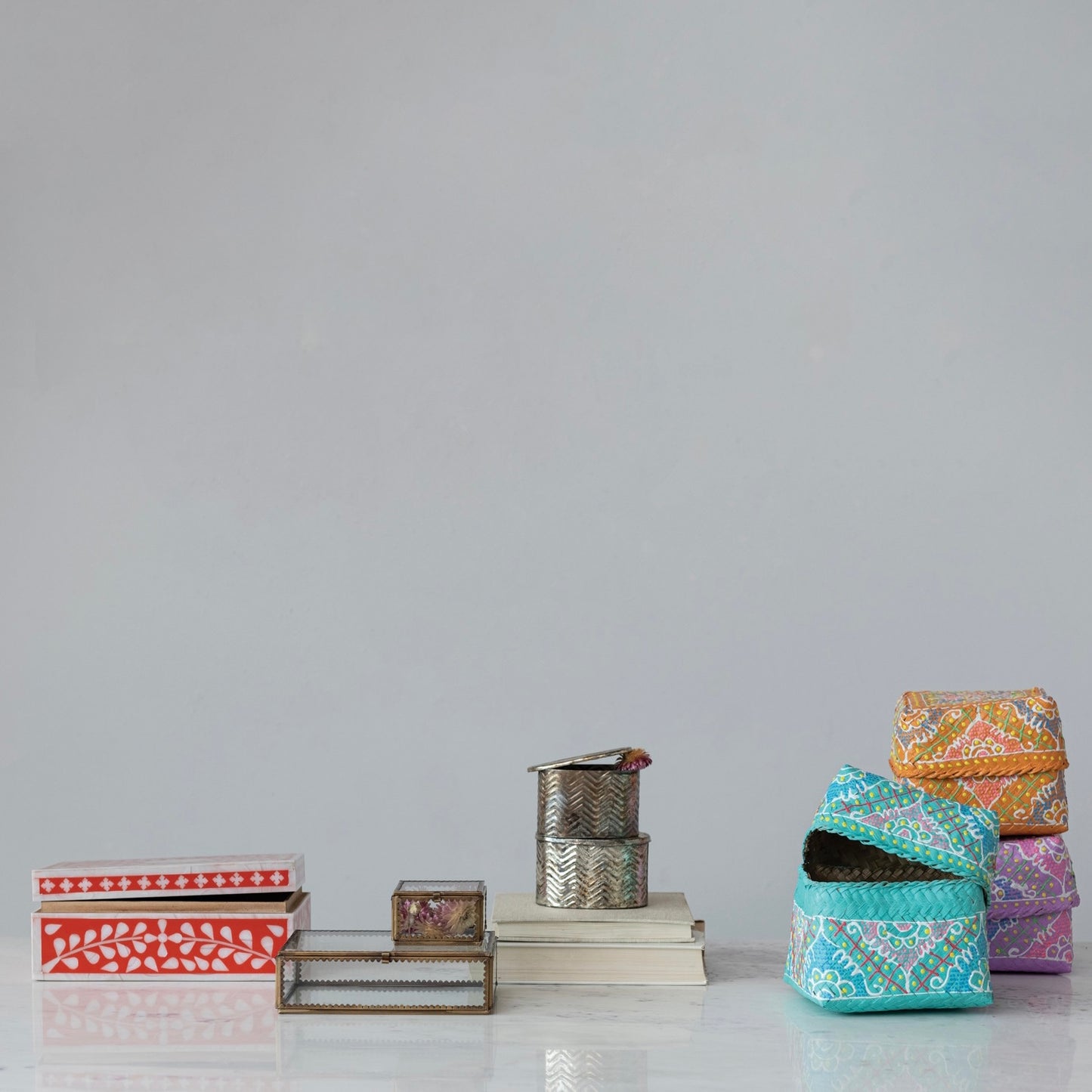 Brass & Glass Scalloped Display Box