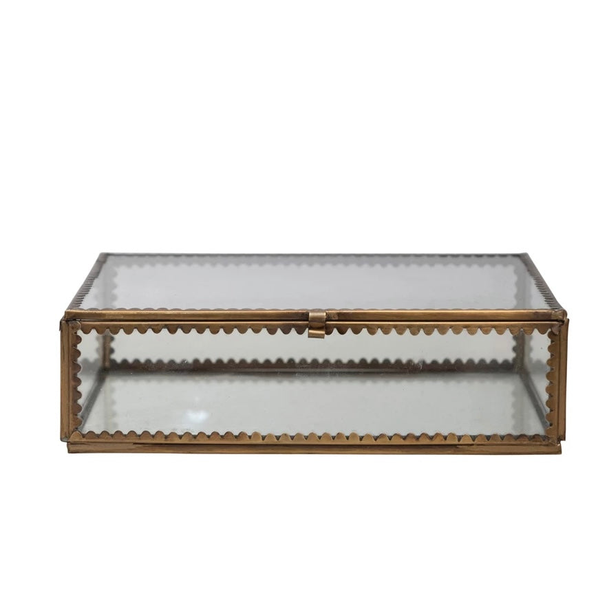 Brass & Glass Scalloped Display Box