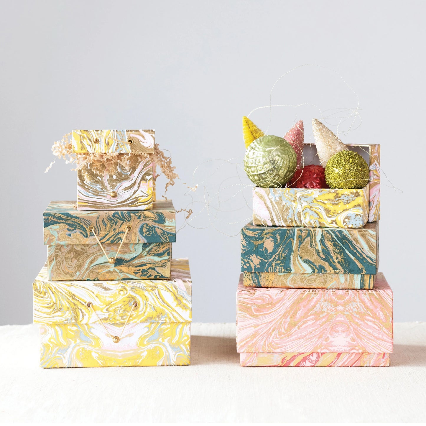 Marbled Recycled Paper Box Set