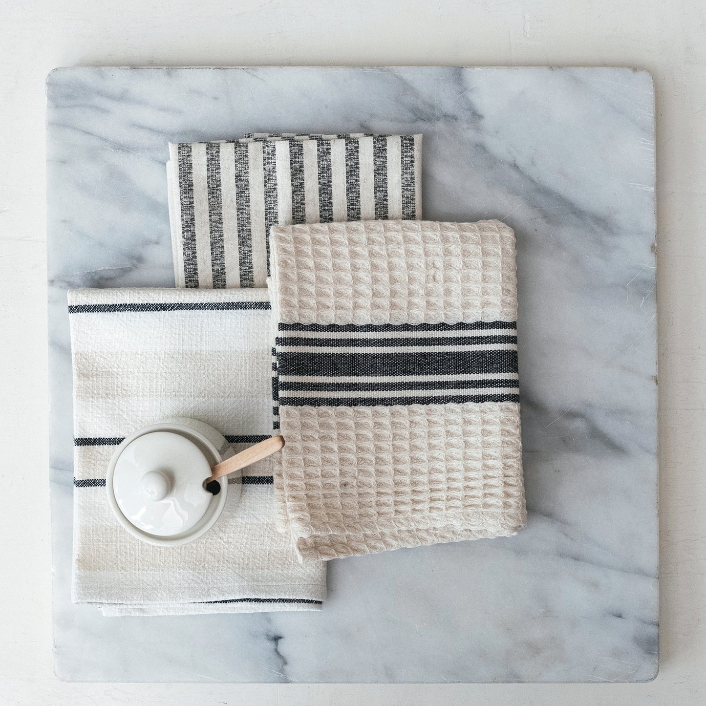 Striped Waffle Weave Tea Towels