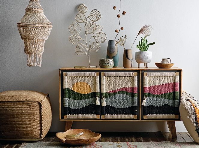 Poppy Jute Pouf