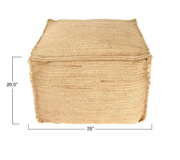 Poppy Jute Pouf