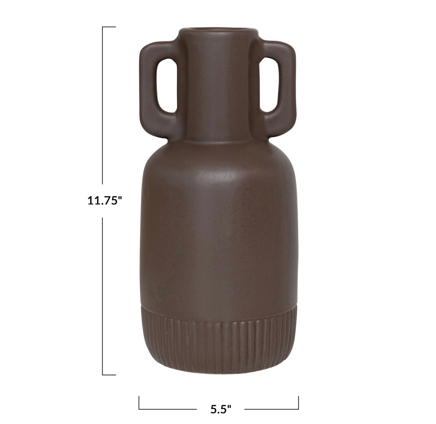 Umber Ceramic Vase w Handles