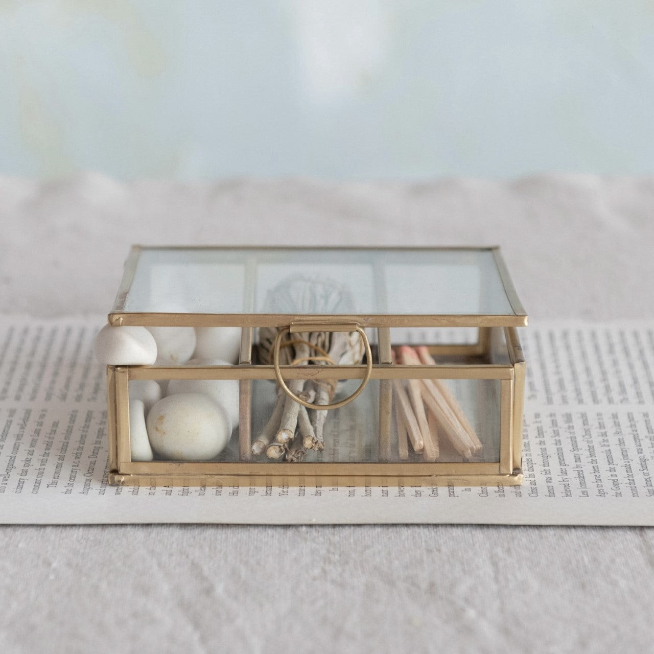Brass & Glass Square Display Box