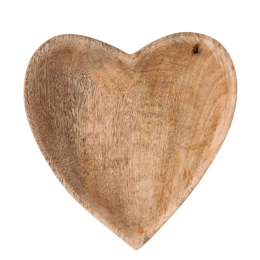 Mango Wood Heart Bowl