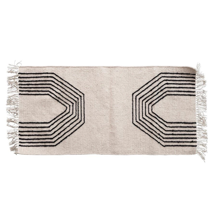 Woven Geo Rug w/ Fringe