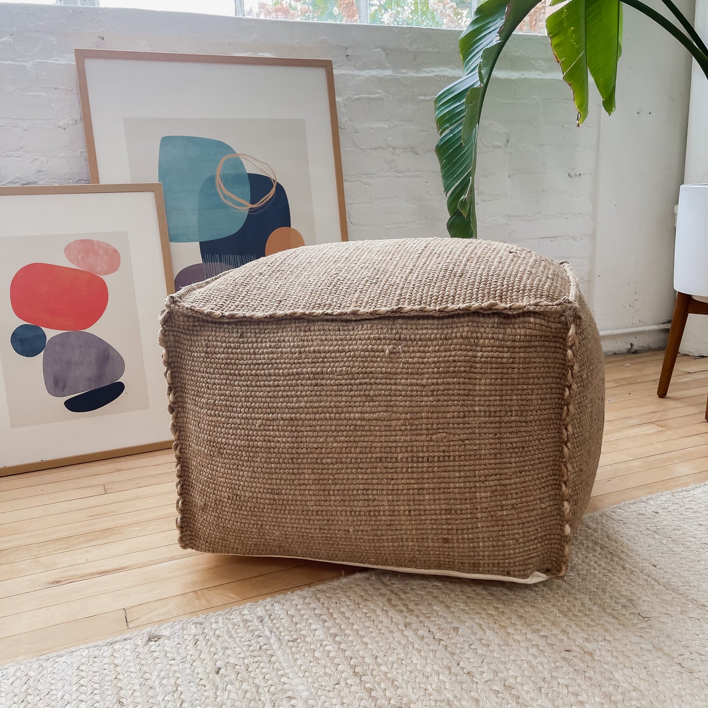Poppy Jute Pouf