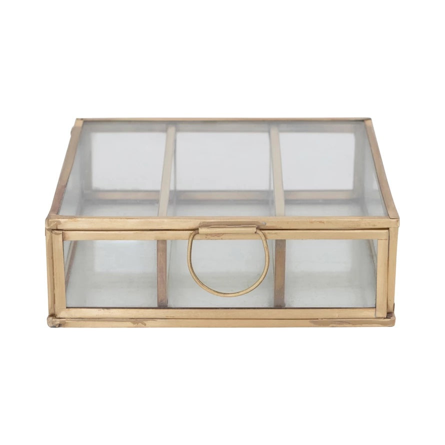 Brass & Glass Square Display Box