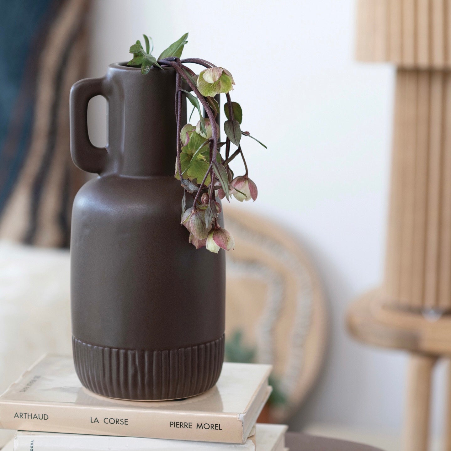 Umber Ceramic Vase w Handles