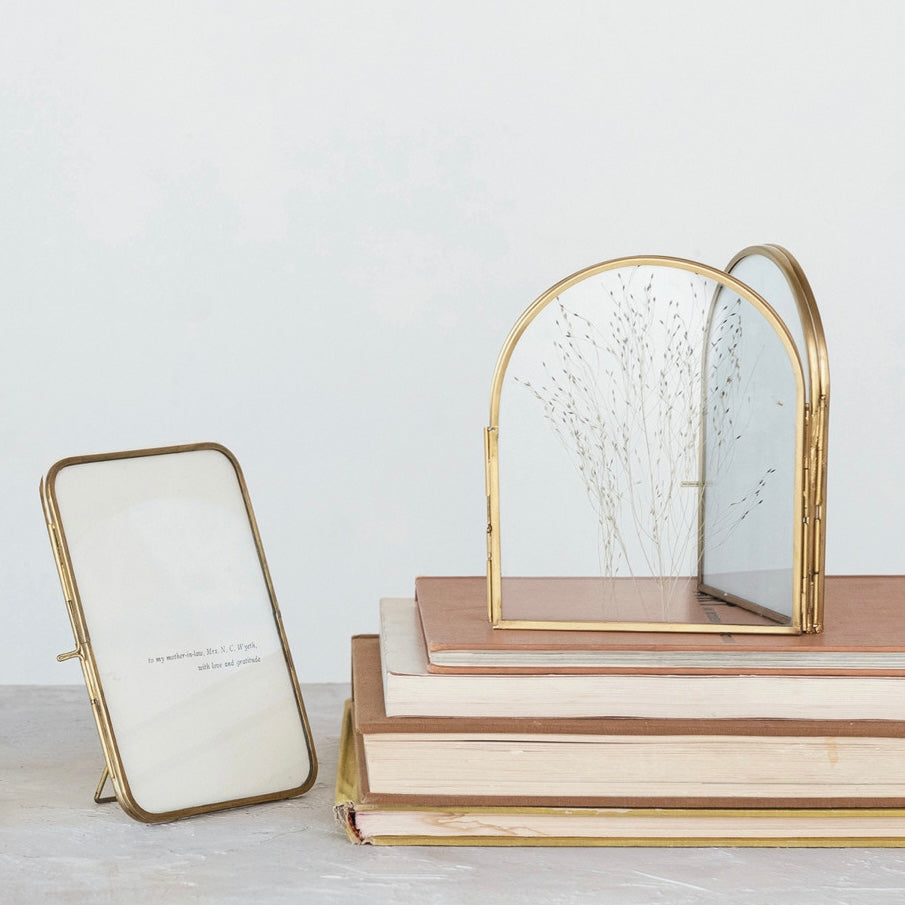 Brass & Glass Arched Photo Frame