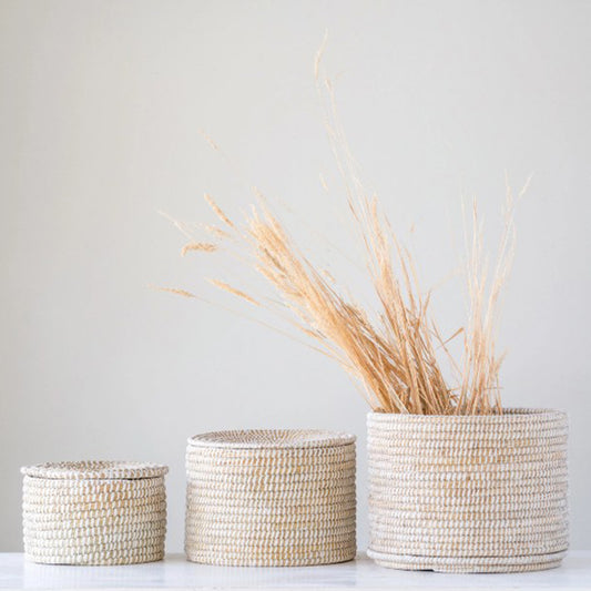 Whitewash Woven Baskets
