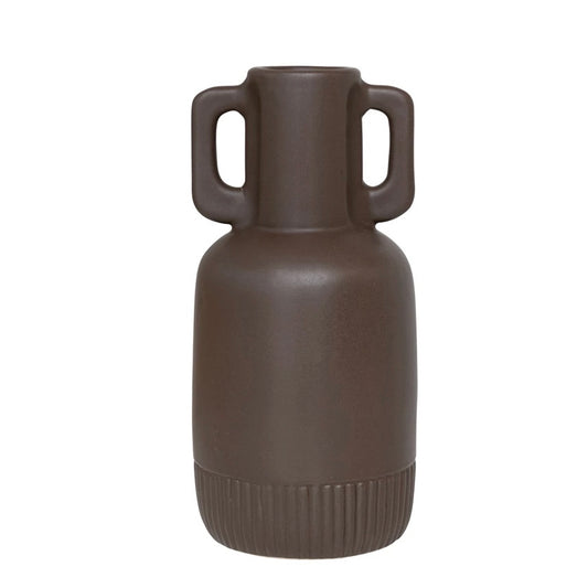 Umber Ceramic Vase w Handles