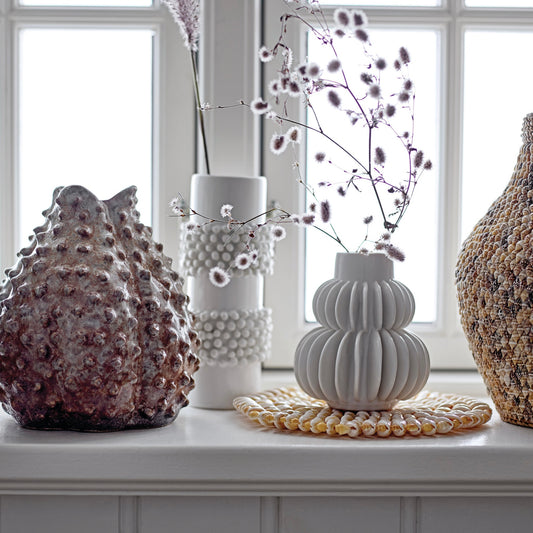 Handmade Pleated Stoneware Vase